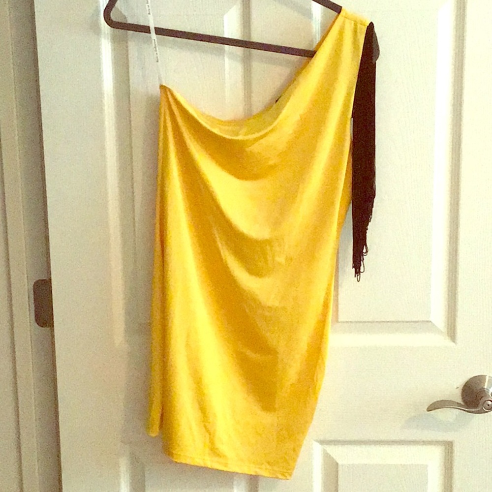 Yellow Forplay One Shoulder Dress